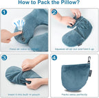 Keemall Inflatable Travel Neck Pillow for Airplane Sleeping Blow Up Neck Support Air Pillow Traveling on Plane Long Flights Washable