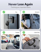 Air Tracker Tags-4 Pack for Apple Find My (iOS Only), Official MFi Certified, Mini Bluetooth Key Finder Locator with Sound, Smart Luggage Tracker for iPhone, Suitcases, Backpack, Wallet, Bike