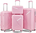 Hard Shell Luggage Sets 4 Piece with 360 Spinner Wheels,Lightweight Suitcase Set with TSA Lock,Travel Luggage Set with Telescoping Handle,Light and Strong,Easy to Clean (Pink 2)