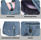 Forestfish Gym Bag For Women With Yoga Mat Holder & Shoe Compartment & Wet Dry Storage Pocket & Adjustable Strap