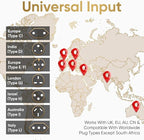 UK to US Travel Adapter, India to US Plug Adapter, Unidapt Adapters for USA, 2-Pack, Plug Converter, USA Travel Adapter, EU to US with Dual Inputs, Universal to American Outlet Plug