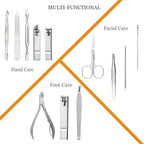 Manicure Set Professional Nail Clippers Kit Pedicure Care Tools- Stainless Steel Grooming Kit 12Pcs for Travel or Home (Rose Gold)