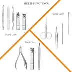 Manicure Set Professional Nail Clippers Kit Pedicure Care Tools- Stainless Steel Women Grooming Kit 12Pcs for Travel or Home (Gold)
