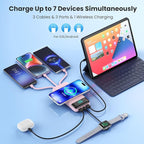 YHO Wireless Portable Charger 40800mAh for iPhone with Built-in Cables, Wireless Charging USB C Power Bank,25W PD Fast Charging Travel Essential Battery Pack for iPhone 17/16/15,Android-Pink