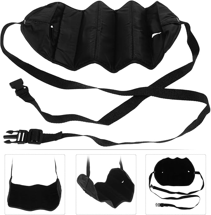 OUNONA Airplane Foot Hammock Portable Footrest Foot Hanger Travel Footrest Black for Airplane and Office Use