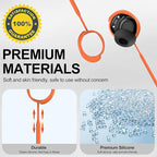 Compatible for Bose QuietComfort Earbuds (2024) Strap, Skin-Friendly Silicone Sports Neckband Wire Cord, Wireless Headphone Anti-Lost Strap, Black with Orange