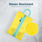 pack all Kids Shoe Bag for Travel, Water-Resistant Shoe Pouch for Gym, Odor-Resistant Soccer Cleats Bag for Sport, Cute Design for Girls, Boys, Toddlers (Yellow)