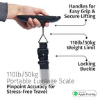 Slide Innovations Digital Luggage Scale with Apple Find My (iOS), Portable Suitcase Weight Scale & Tracker, LED Display Travel Baggage Scale up to 110 lb / 50 kg, Lightweight Airline Travel Accessory