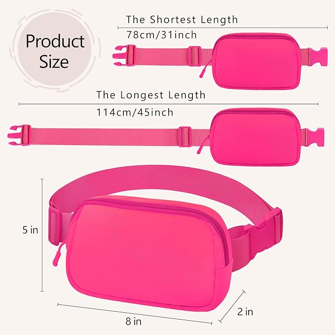 Fanny Pack Crossbody Bag for Women and Men, Belt Bag for Hiking Bum Bag with Adjustable Strap,Casual Cell Phone Pouch?Waist pack for Running Workout Sports Travel Magenta