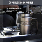 THERMOS Stainless King Vacuum-Insulated Travel Mug with Handle - 16oz, Matte Steel - Thermos Tumbler for Hot & Cold Drinks - Leak-Proof & Sweat-Proof Stainless Steel Coffee Mug with Lid for Commuting