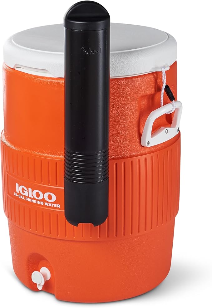 Igloo 10 Gallon Beverage Container 37L – Insulated Water Canister for Sports, Construction Site & Outdoor – Robust Beverage Dispenser with Spigot, Cooling Function & Carrying Handle