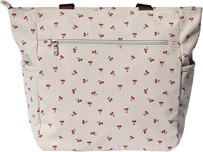 ESVAN Original Floral Tote Bag Large Shoulder Bag with Multi Pockets for Gym Travel Beach Daily Bags