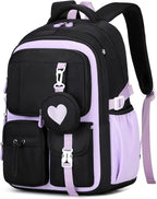 MOONBABY Girls Backpack, Kids Backpack for Girls, School bag for Primary Elementary Teenage, Middle School Students Bookbag