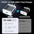 45W USB C iPhone 17 16 Pro Max Charger Block Type C iPhone 16 17 Super Fast Charger with 10 FT Long Type C Fast Charging Cable Cord for iPhone 17 Pro Max/17 Pro/iPhone Air/17/16//16 Pro Max/15/Samsung