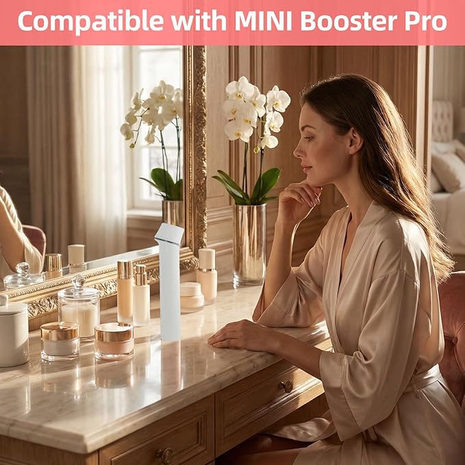 2Pcs Silicone Protective Head Case Suitable for Mini Booster Pro，Beauty Device Cover Head Cap for Mini Booster Pro Accessory (White)