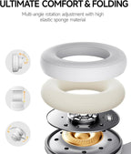 Picun B8 Bluetooth Headphones, 120 Hours Headphone Wireless Bluetooth, Hands-Free Calls, 3EQ & Game Mode, Foldable Headphones Over Ear for Travel Home Office Cellphone PC White