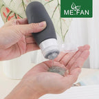 ME.FAN Travel Bottles for Toiletries, TSA Approved 3oz Travel Size Containers, Silicone Squeezable Portable Split Bottle, Travel Accessories for Conditioner, Shampoo, Lotion- 4 Pack Morandi