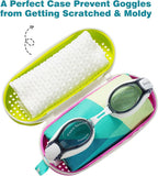Swim Goggle Case For Swimming Goggles, Swimmer Gifts for Kids Teens Adults, Silicone Cases with Drain Hole