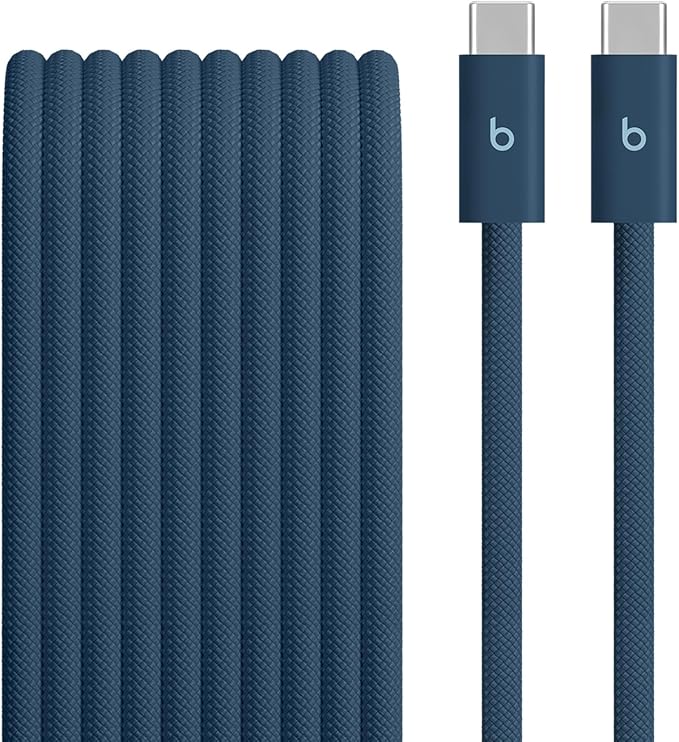 Beats 240W USB-C to USB-C Braided Cable, Fast Charging, Durable/Tangle Free, Compatible with Apple and Android Devices (3 m/10 ft) – Nitro Navy