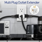 3 Prong Adapter, 2PCS 3 Outlet Wall Adapter Cube Tap, Multiple Outlet Splitter, 3 Way Plug Adapter, White Multi Plug Wall Outlet Extender for Home or Travel, UL Listed