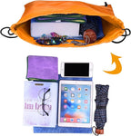 PLULON 25 Pcs Orange Drawstring Backpack Bags Bulk String Backpack Cinch Sack Pull Sport Gym Backpack Bags for Yoga Traveling Outdoor Sports