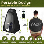 Outsmart Gadgets Outdoor Portable Toilet Set for Adults with Camping Night Lantern, Folding XL Toilet, Pop Up Privacy Tent and Carry Bags, Multipurpose Potty, Washable and Foldable for RV Travel