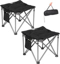 Bolosy 2 Pack Camping Stool with Removable Padded Folding Outdoor Stool Camping Stool Padded Oversized Ottoman Camping Chair Foot Rest Camp Stool Folding Stools