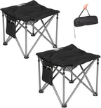 Bolosy 2 Pack Camping Stool with Removable Padded Folding Outdoor Stool Camping Stool Padded Oversized Ottoman Camping Chair Foot Rest Camp Stool Folding Stools