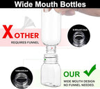 Travel Bottles for Toiletries 6 Pack 2oz/60ml Leak Proof Travel Size Toiletries TSA Approved Squeeze Bottles with Flip Cap Wide Mouth Containers for Shampoo Conditioner Body Wash(Clear)