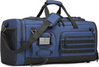 Gym Bag for Men and Women, 50L Extra Large Duffle Bag, 3-in-1 Travel Sports Duffel Bags with Shoe & Laptop Compartment for Overnight Weekender Gym Traveling Workout Deployment, Black+ Blue