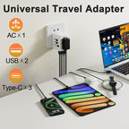 oviitech 35W Universal Travel Adapter with 5 USB Ports, International Wall Charger for for US to European EU UK AUS Worldwide Use(Type C/G/A/I) White - UL Certified.