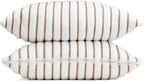 Black & White Brands Brazilian Beach/Pool Towel Pillow Case 17.7"x17.7" - Ultimate Absorbent Luxury 100% Cotton Wave (2 Pillow Cases, Tan Poly Pinstripe)