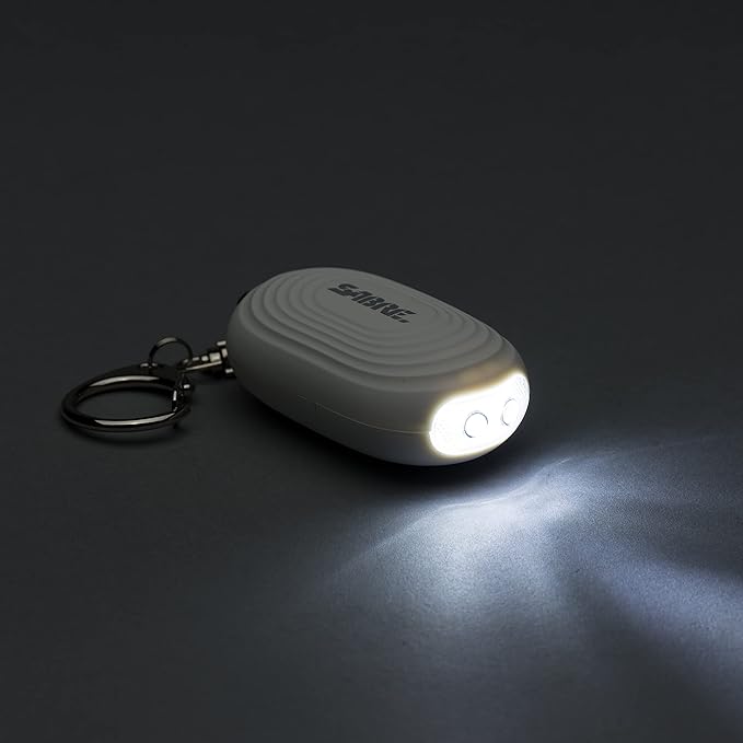 SABRE 2-in-1 Personal Alarm with LED Light, 130dB Personal Safety Siren, Snap Hook for Instant Access, 1,250 Foot (381 Meters) Range, Compact Design for Easy Attachment to Purse, Bag, or Keys