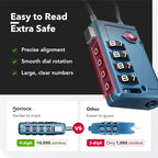 Luggage Locks TSA Approved with Inspection Indicator and Resettable 4-Digit, Easy-to-Read Combination, TSA Locks for Luggage, Suitcases, Backpacks & Travel Bags, Blue, 2-Pack