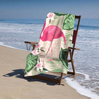 COMFAR Flamingo Microfiber Beach Towel for Women/Adults, Cute Personalized Beach Towels Bulk, Big Extra Large Beach Towels Oversized Clearance, Quick Dry Sand Free Pool Towel 30"x 60"