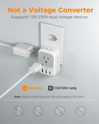 TESSAN Brazil Plug Adapter 2 Pack, 7 in 1 US to Brazil Power Adapter with 3 USB Ports (1 USB-C PD 20W Port) 4 American Outlets, Type N Travel Adaptor for USA to Brazilian
