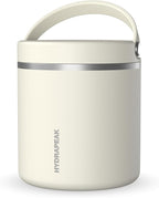 Hydrapeak 25oz Stainless Steel Vacuum Insulated Food Jar for Hot Food and Cold Food, Wide Mouth Leak-Proof Soup Jar for Adults, 10 Hours Hot and 16 Hours Cold (Ivory)