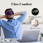 Fygrip 3D Eye Mask Sleep Mask for Men & Women, 100% Pressure-Free & Light Block-Out Eye Mask for Sleep with Easy Adjustable Strap, Night Eye Cover for Travel, Purple