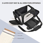 Henkelion Cat Carriers Dog Carrier Pet Carrier for Small / Medium Cats Dogs Puppies (Up To 15lbs), TSA Airline Approved Small Dog Carrier Soft Sided, Collapsible Waterproof Travel Puppy Carrier -Black