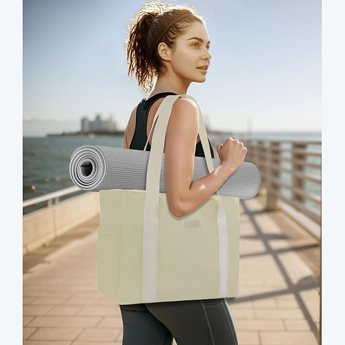 NGIL Yoga Tote Bag, Gym Tote Bag,Work Nurse Tote Bag for Women, Computer Tote for Laptop, Travel Tote Shoulder Bag for Women