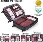 Veken 8 Set Packing Cubes for Travel Essentials, Gifts for women, Suitcase Organizer Bags in 4 Sizes, Carry-On Luggage Accessories with Large Laundry & Hanging Toiletry Bag, Must-Have for Airplane
