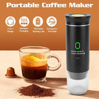Gugxiom 3 In 1 Portable Coffee Maker, Mini Travel Camping Coffee Makers, Self-Heating Car Coffee Maker with USB-C,for Hiking Office RV