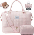 LOVEVOOK Travel Duffel Bag - Versatile Weekender Bag for Women, Puffer Carry On & Overnight Bag for Short Trips, Pink