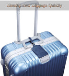 3 Pack Luggage Tags - Quick Install, Privacy Protection, Airplane Travel Essentials for Suitcases, Durable Leather - Blue
