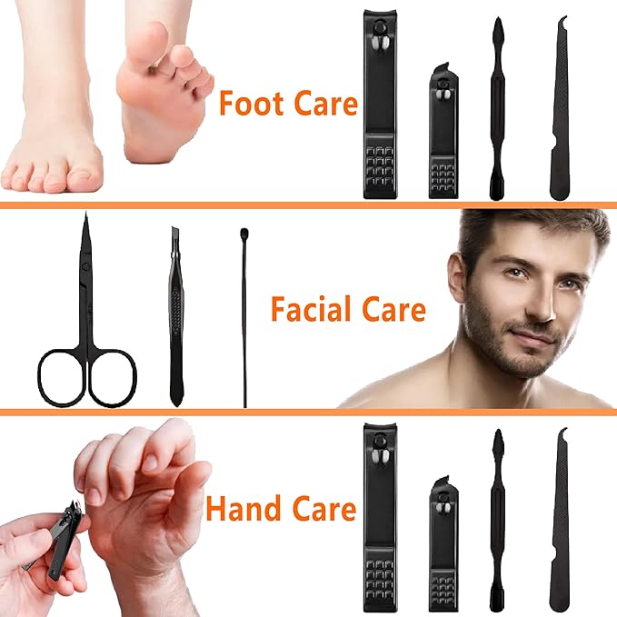 Manicure Set Men Nail Clipper Set Personal Care Nail Grooming Kits Travel Nail Care Set Manicure Tools Fenlebeneil Nail Clippers Pedicure Kit Basic Nail Care Tools Gift for Men Women