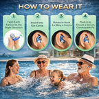 Waterproof Swimming Ear Plugs for Adults - 3 Pairs of Reusable Soft Silicone Swim Earplugs,Perfect for Surfing, Diving,Pool,Showering and Other Water Sports - Keep Water Out and Ear Protection