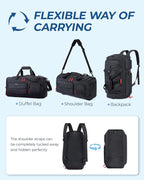 BAGSMART Gym Bag for Women & Men, 35L/63L Sports Travel Duffel Backpack with Shoe Compartment Laptop Compartment, Water Resistant Carry On Weekender Bag for Airplane