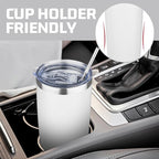 20 oz Tumbler with Lids and Straws, Stainless Steel Insulated Travel Coffee Mug, Double Wall Vacuum Insulated Tumblers, Powder Coated Coffee Tumbler for Cold & Hot Drinks (White)