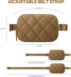 Fanny Pack for Women Men, Waterproof Belt Bag with Adjustable Strap & Back Anti-Theft Zipper Pocket, Lightweight Crossbody Bag for Travel, Workout, Running (7.Brown upgrade)