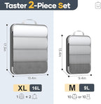 Veken 2/6/9/11 Set Compression Packing Cubes for Travel Essentials,Compressible Expandable Large Luggage Suitcase Organizer Bags for Clothing,Durable Space Saver Storage Bags(Black)